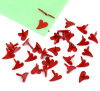 Picture of Alloy Metal Pastel Brads Scrapbooking Heart Red 12mm x11mm( 4/8" x 3/8"), 100 PCs