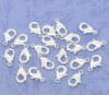 Picture of Brass Lobster Clasps Silver Plated 12mm( 4/8") x 7mm( 2/8"), 50 PCs