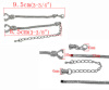 Picture of Brass Watch Chain For Watch Face Silver Tone 8.5cm(3 3/8") 9.5cm(3 3/4"), 2 Sets