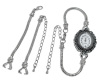 Picture of Brass Watch Chain For Watch Face Silver Tone 8.5cm(3 3/8") 9.5cm(3 3/4"), 2 Sets