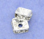 Picture of Brass Rondelle Spacer Beads Square Silver Plated Clear Rhinestone About 6mm( 2/8") x 6mm( 2/8"), Hole:Approx 1.2mm, 20 PCs