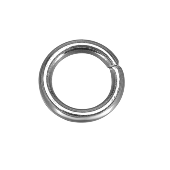 Изображение 304 нержавеющая сталь Колечки Разрезные Круглые Серебряный Тон 5мм диаметр, 500 шт/уп