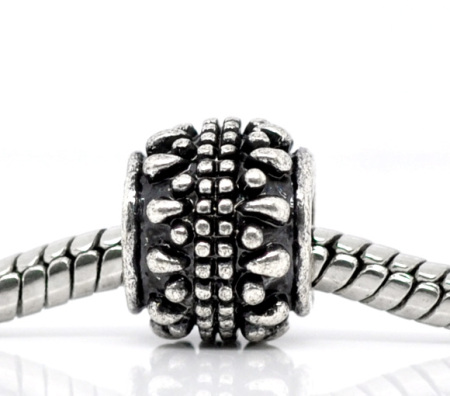 Bild von 20 Stück Zinklegierung Charm-Perlen mit großem Loch im europäischen Stil Antiksilber Laterne Fleck 11mm x 9mm, Loch: Ca. 4.8mm