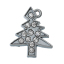 Imagen de Colgantes Aleación + Brillantito de Árbol Tono de Plata Rhinestone Blanco 22.0mm x 21.0mm, 10 Unidades 