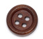 Image de Bouton de Couture en Bois Naturel 4 Trous Rond Café Foncé 15mm Dia, 150 PCs