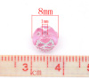Picture of Acrylic Silver Accent Bubblegum Beads Rose Flower At Random Mixed Foil About 8mm Dia, Hole: Approx 1mm, 500 PCs