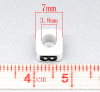 Picture of Acrylic Spacer Beads Cube White At Random Mixed Alphabet/ Letter "A-Z" About 7mm x 7mm, Hole: Approx 3.8mm, 300 PCs