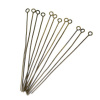 Picture of 200 PCs Iron Based Alloy Pins Antique Bronze 62mm long, 0.8mm