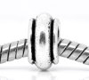 Picture of Zinc Metal Alloy European Style Large Hole Charm Beads Round Antique Silver Stripe Carved About 9mm Dia, Hole: Approx 4.8mm, 50PCs