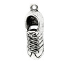 Image de Pendentifs Sport en Alliage de Zinc Chaussures Argent Vieilli Rayées 28mm x 9mm, 20 Pcs