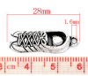 Image de Pendentifs Sport en Alliage de Zinc Chaussures Argent Vieilli Rayées 28mm x 9mm, 20 Pcs