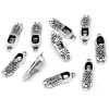 Image de Pendentifs Sport en Alliage de Zinc Chaussures Argent Vieilli Rayées 28mm x 9mm, 20 Pcs