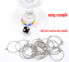 Picture of Zinc Based Alloy Wine Glass Charm Hoops Circle Ring Silver Tone 25mm x 20mm(1"x 6/8"), 200 PCs