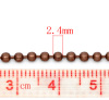 Bild von Eisen(Legierung) Kugelkette Kette Rotkupfer 2.4mm D.,10 Meter