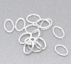 Picture of 2000 PCs 5.5mm x 4mm, 0.7mm(21 gauge) Iron Based Alloy Open Jump Rings Findings For Jewelry Making Silver Plated Oval