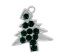 Imagen de Colgantes Aleación + Brillantito de Árbol Tono de Plata Rhinestone Verde 22.0mm x 21.0mm, 10 Unidades 