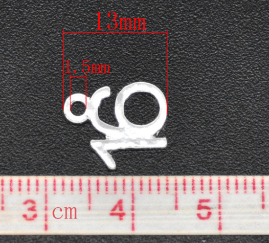 Bild von Zinklegierung Nummer "16" Anhänger Versilbert 13x10mm.Verkauft eine Packung mit 50 Stücke