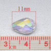 Picture of Glass Loose Beads Teardrop Transparent AB Rainbow Color Aurora Borealis Transparent Faceted About 11mm x 8mm, Hole: Approx 1mm, 500 PCs