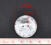 Picture of Acrylic Sewing Buttons Scrapbooking 2 Holes Round Clear & Silver Plated Faceted 25mm( 1") Dia, 30 PCs