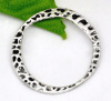 Picture of 20 PCs Zinc Based Alloy Hammered Connectors Charms Pendants Antique Silver Color Circle Ring 30mm x 28mm
