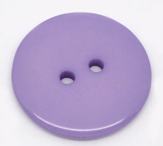 Picture of Resin Sewing Buttons Scrapbooking 2 Holes Round Purple 23mm( 7/8") Dia, 50 PCs