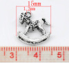 Imagen de Colgantes 3D Aleación del Metal Del Zinc de Caballo de madera Plata Antigua  15mm x 14mm, 30 Unidades
