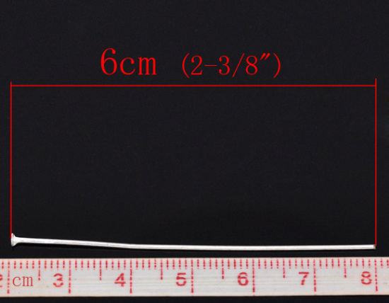 Изображение Пины-гвоздики 6cmx0.8mm Посеребренные, проданные 300 шт|уп