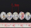 Picture of Crystal Glass Loose Beads Round Transparent AB Rainbow Color Aurora Borealis Faceted About 10mm x 7.4mm, Hole: Approx 1mm, 53cm long, 2 Strands (Approx 72 PCs/Strand)