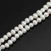 Picture of (Grade B) Natural Freshwater Cultured Pearl Beads Semi Baroque White About 9mm-10mm, Hole: Approx 0.5mm, 36.5cm long, 1 strand(Approx 42 PCs/Strand)
