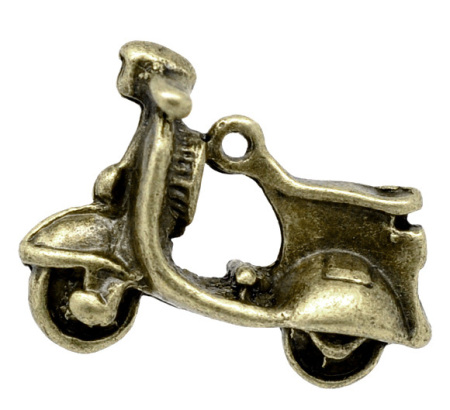 Imagen de Colgantes 3D Aleación del Metal Del Zinc de Motocicleta Tono Bronce  23mm x 17mm, 10 Unidades