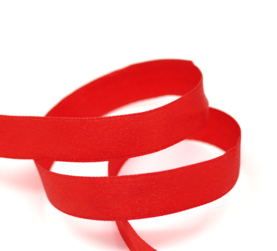 Picture of Polyester Easter Satin Ribbon Red About 12.6mm( 4/8"), 1 Roll(Approx 25 Yards/Roll)