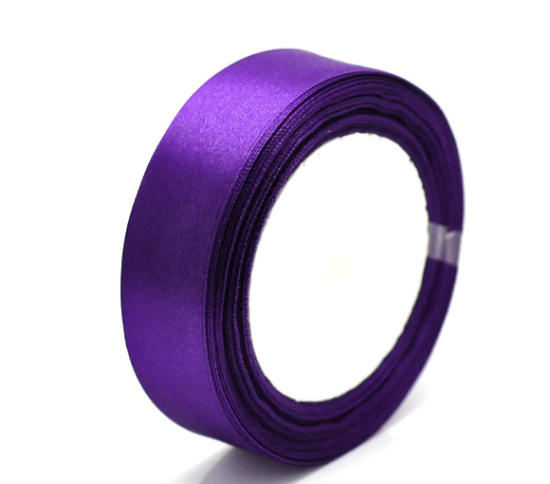 Picture of Polyester Easter Satin Ribbon Purple 24mm(1"), 1 Roll(Approx 25 Yards/Roll)