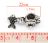 Bild von European Stil Charm Großloch Dangling Perlen Antiksilber Katze Fisch 23x10mm, 20 Stücke