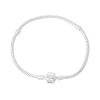Picture of Copper European Style Snake Chain Charm Bracelets Silver Plated W/ Stopper Clip 18cm long, 4 PCs