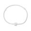 Picture of Copper European Style Snake Chain Charm Bracelets Silver Plated W/ Stopper Clip 18cm long, 4 PCs