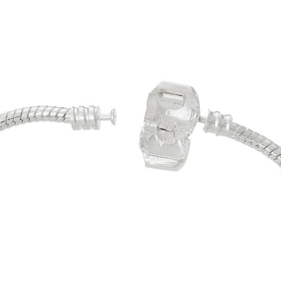 Immagine di Rame Stile Europeo Braccialetti Argento Placcato lunghezza:18.0cm 4 Pz