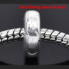 Picture of 100 PCs Zinc Based Alloy European Style Large Hole Charm Beads Antique Silver Color Round With Rubber Band Ring 11mm x 3.5mm, Hole: Approx 5.2mm