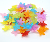 Picture of Frosted Acrylic Beads Lucite Lily Flower At Random Mixed About 28mm x 7mm, Hole: Approx 1.3mm, 80 PCs