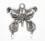 Immagine di Lega di Zinco Charm Ciondoli Farfalla Argento Antico Nulla Disegno 26.0mm x 23.0mm, 30 Pz