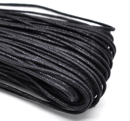 Cotton Wholesale Black Waxed Cotton Necklace Cord 2mm, sold per packet of 80M