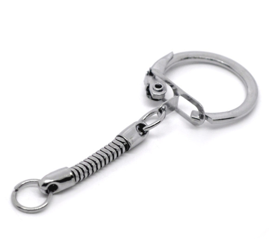 Bild von Verchromt Schlüsselring Ringe für European 6cm(2-3/8").Verkauft eine Packung mit 20