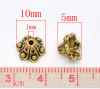 Picture of Zinc Based Alloy Beads Caps Flower Gold Tone Antique Gold Dot Pattern (Fits 8mm Beads) 10mm x 5mm, 100 PCs