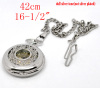 Picture of Silver Tone Chain Quartz Pocket Watch Battery Included 42cm (16-1/2"), sold per packet of 1