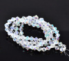 Image de 2chapelets/strands Perles intercalaires spacer Toupie Bicône Imitation crystale verre Swarovki AB couleur clair 6x6mm