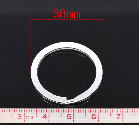 Изображение Кольцо для Ключей 30мм Сплит Посеребренный,проданные 10 шт/уп