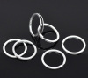 Picture of Iron Based Alloy Keychain & Keyring Round Silver Plated 25mm Dia, 20 PCs