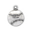 Immagine di Lega di Zinco Sport Ciondoli Palla Argento Antico Striscia 18mm x 14.5mm , 50 Pz