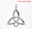 Bild von Zinklegierung Verbinder Triquetra Keltischer Knoten Silberfarbe Farbe Plattiert, 26mm x 21mm, 30 Stücke