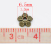 Picture of Zinc Based Alloy Beads Caps Flower Antique Bronze (Fits 8mm-14mm Beads) 6.5mm x 6.5mm, 400 PCs