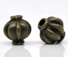 Image de Perle en Alliage de Zinc Lanterne Bronze Antique 8mm x 8mm, Taille de Trou: 2mm, 60 PCs